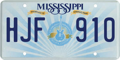 MS license plate HJF910