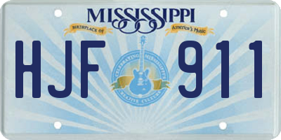 MS license plate HJF911