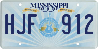 MS license plate HJF912