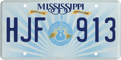 MS license plate HJF913