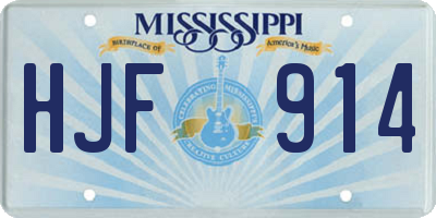 MS license plate HJF914