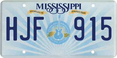 MS license plate HJF915