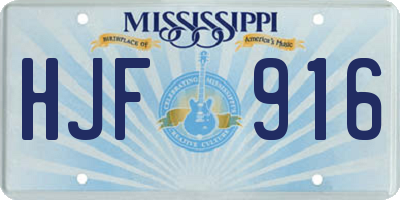 MS license plate HJF916