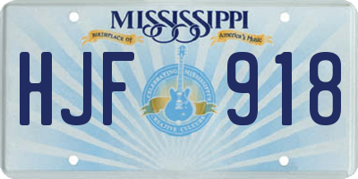 MS license plate HJF918