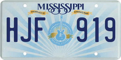 MS license plate HJF919