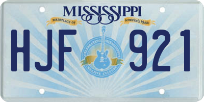 MS license plate HJF921