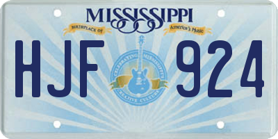 MS license plate HJF924