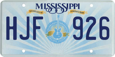 MS license plate HJF926