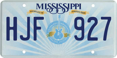MS license plate HJF927