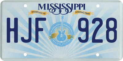 MS license plate HJF928