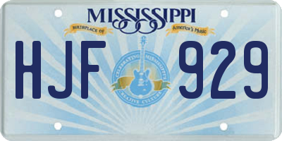 MS license plate HJF929