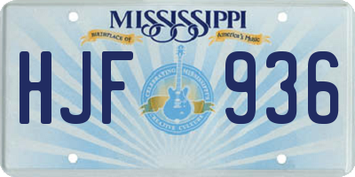 MS license plate HJF936