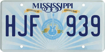 MS license plate HJF939