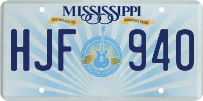 MS license plate HJF940