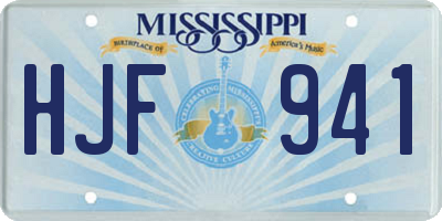 MS license plate HJF941