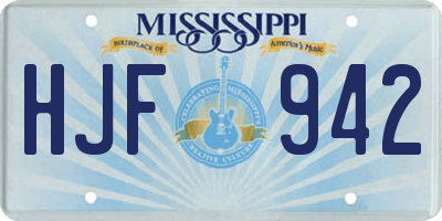 MS license plate HJF942