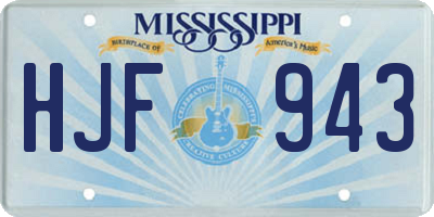 MS license plate HJF943