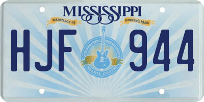 MS license plate HJF944