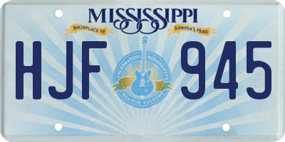 MS license plate HJF945