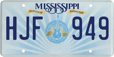 MS license plate HJF949