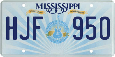 MS license plate HJF950