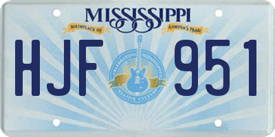 MS license plate HJF951