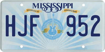 MS license plate HJF952