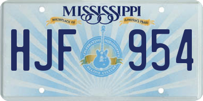 MS license plate HJF954