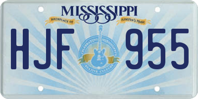 MS license plate HJF955
