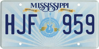 MS license plate HJF959