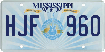 MS license plate HJF960