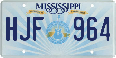 MS license plate HJF964