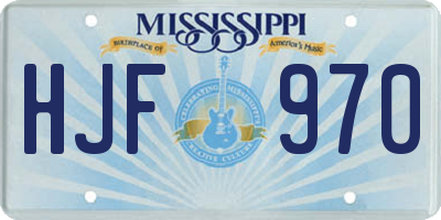 MS license plate HJF970