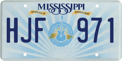 MS license plate HJF971