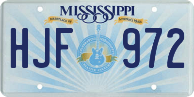 MS license plate HJF972