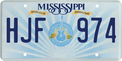 MS license plate HJF974