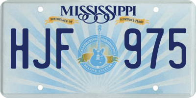 MS license plate HJF975