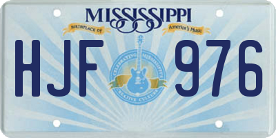 MS license plate HJF976