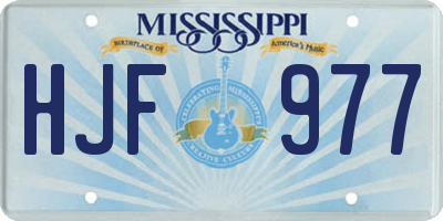 MS license plate HJF977