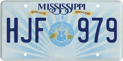 MS license plate HJF979