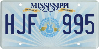 MS license plate HJF995