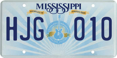MS license plate HJG010