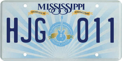 MS license plate HJG011