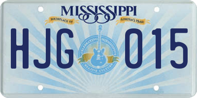 MS license plate HJG015