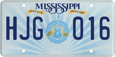MS license plate HJG016