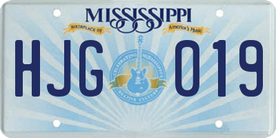 MS license plate HJG019