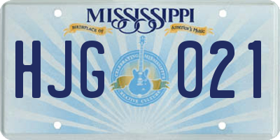 MS license plate HJG021