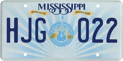 MS license plate HJG022