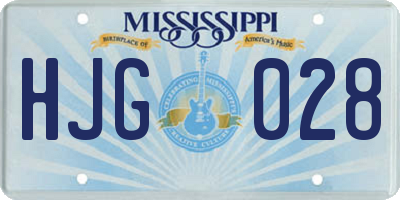 MS license plate HJG028