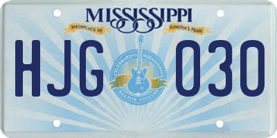 MS license plate HJG030